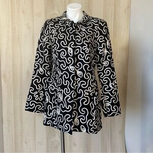 Nina Mclemore Linen embroidered jacket Size 4